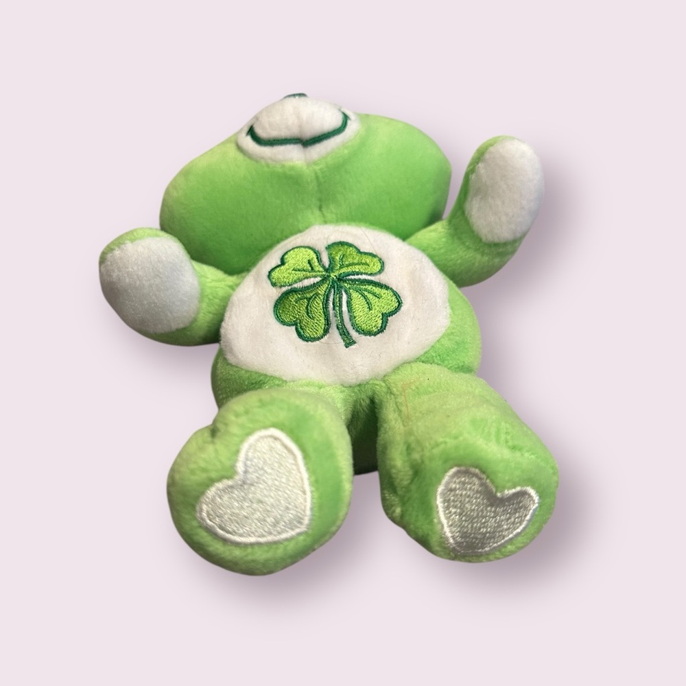 NWT 2002 Hot Topic Care Bears Lucky Green Stuffed Animal 8.5" - Picture 2 of 9